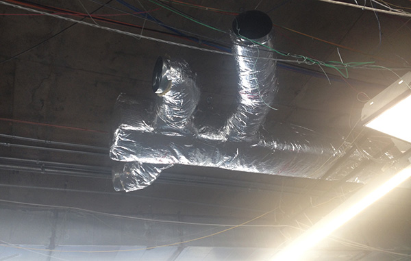Exposed duct work